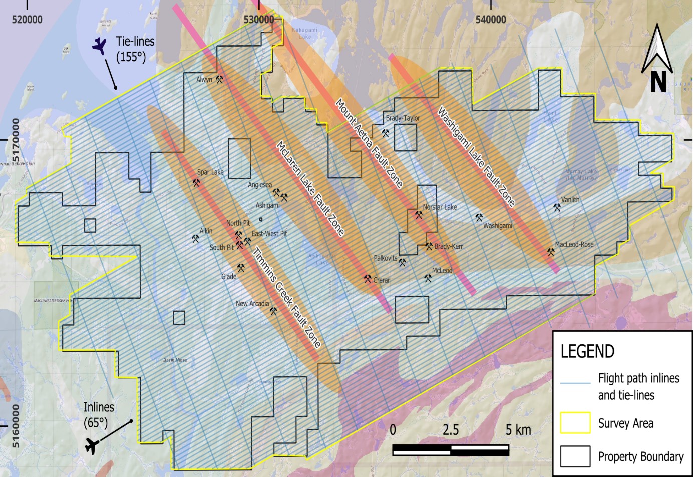 Figure 2. Flight Lines for Full Tensor Gravity Gradiometer, Magnetic, and LIDAR Survey