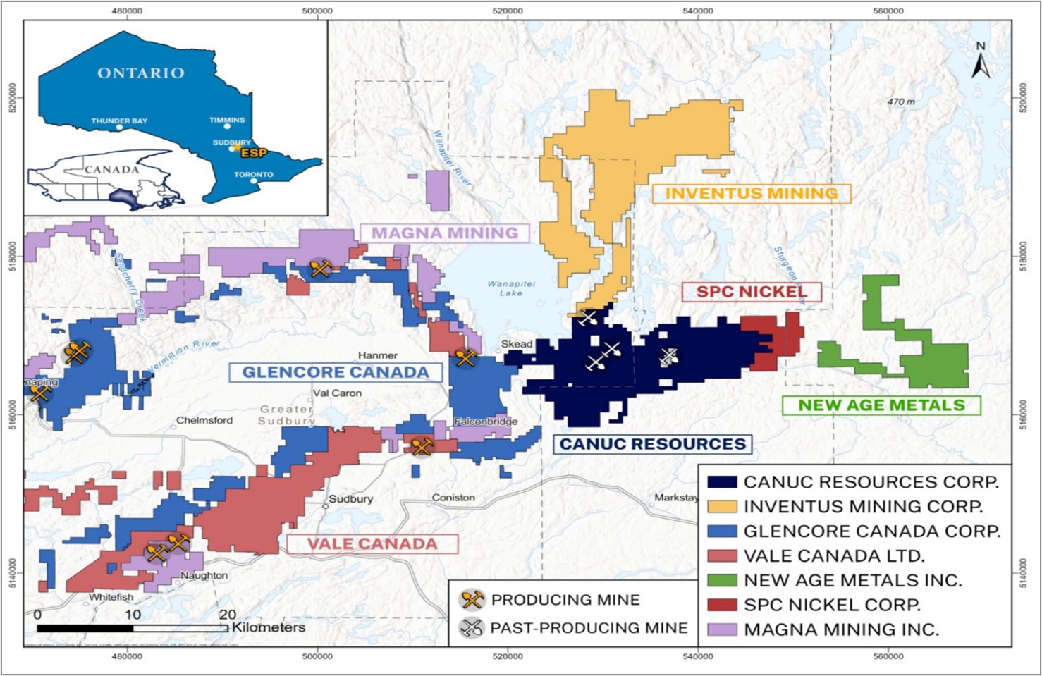 Figure 1 – East Sudbury Project (ESP) Regional Map