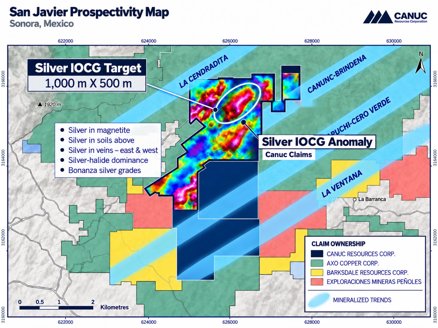 Figure #3 — San Javier Project, prospectivity map